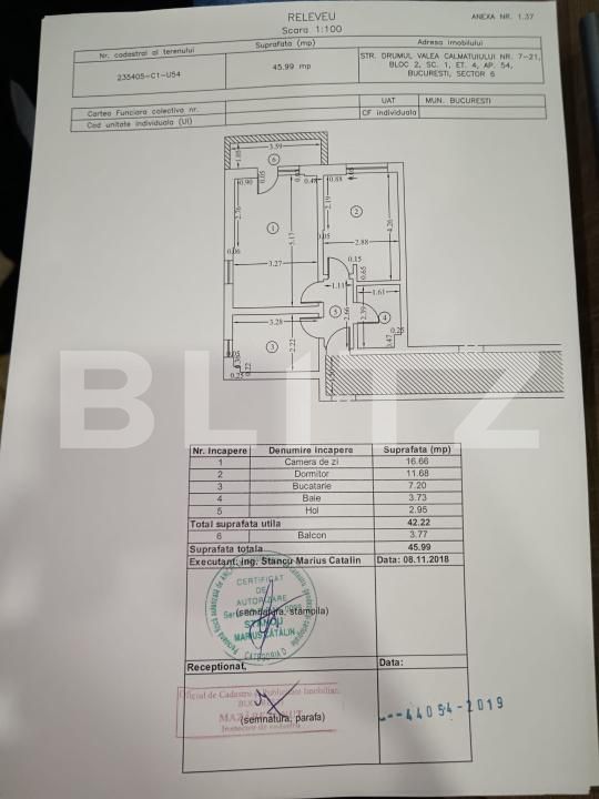 Apartament cu 2 camere, 46 mp, bloc 2019, Bucuresti