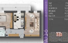 Apartament ultrafinisat, 2 camere decomandat, 59 mp, Popesti Leordeni 