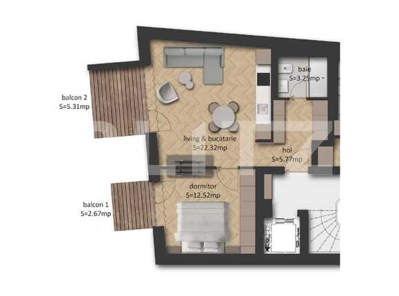 Apartament de vânzare 2 camere Central - 62398AV | BLITZ București | Poza1