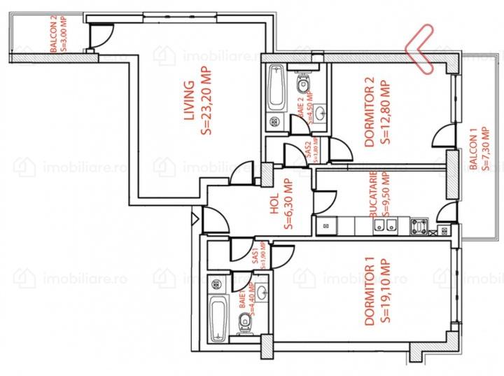 Apartament de vânzare 3 camere Bucurestii Noi - 64423AV | BLITZ București | Poza1