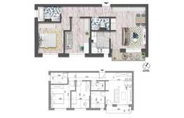 Vanzare apartament de 3 camere, 67.90 mp utili, balcon, etaj intermediar!