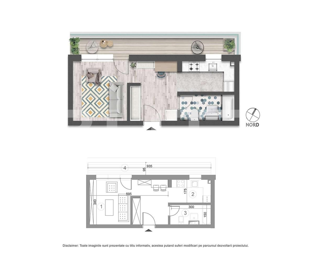 Vanzare garsoniera, 30 mp utili, terasa! Optional parcare!