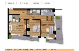 Apartament 3 camere cu terasa, 66.72 mp, zona Vitan 