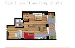 Apartament 2 camere cu terasa, 52 mp, zona Vitan