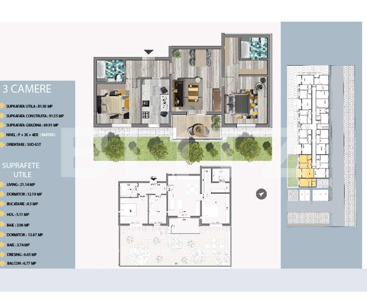 Apartament de vânzare 3 camere Est - 66412AV | BLITZ București | Poza1