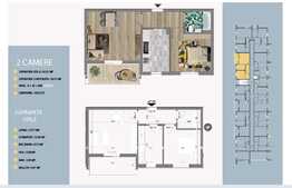 Apartament de 2 camere, 56.25 mp utili, balcon! Optional parcare!