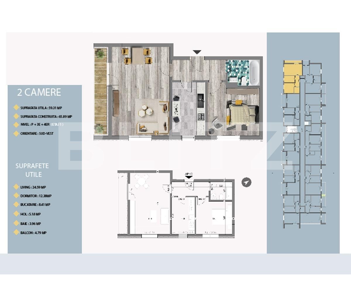 Apartament de vânzare 2 camere Est - 66417AV | BLITZ București | Poza2