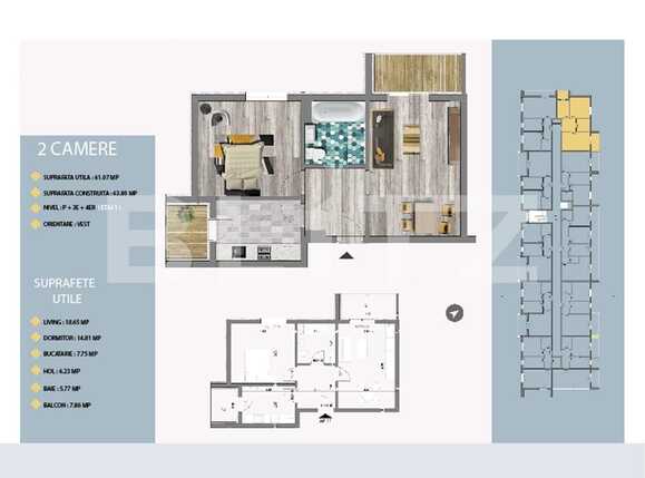 Apartament de vânzare 2 camere Est - 66463AV | BLITZ București | Poza1