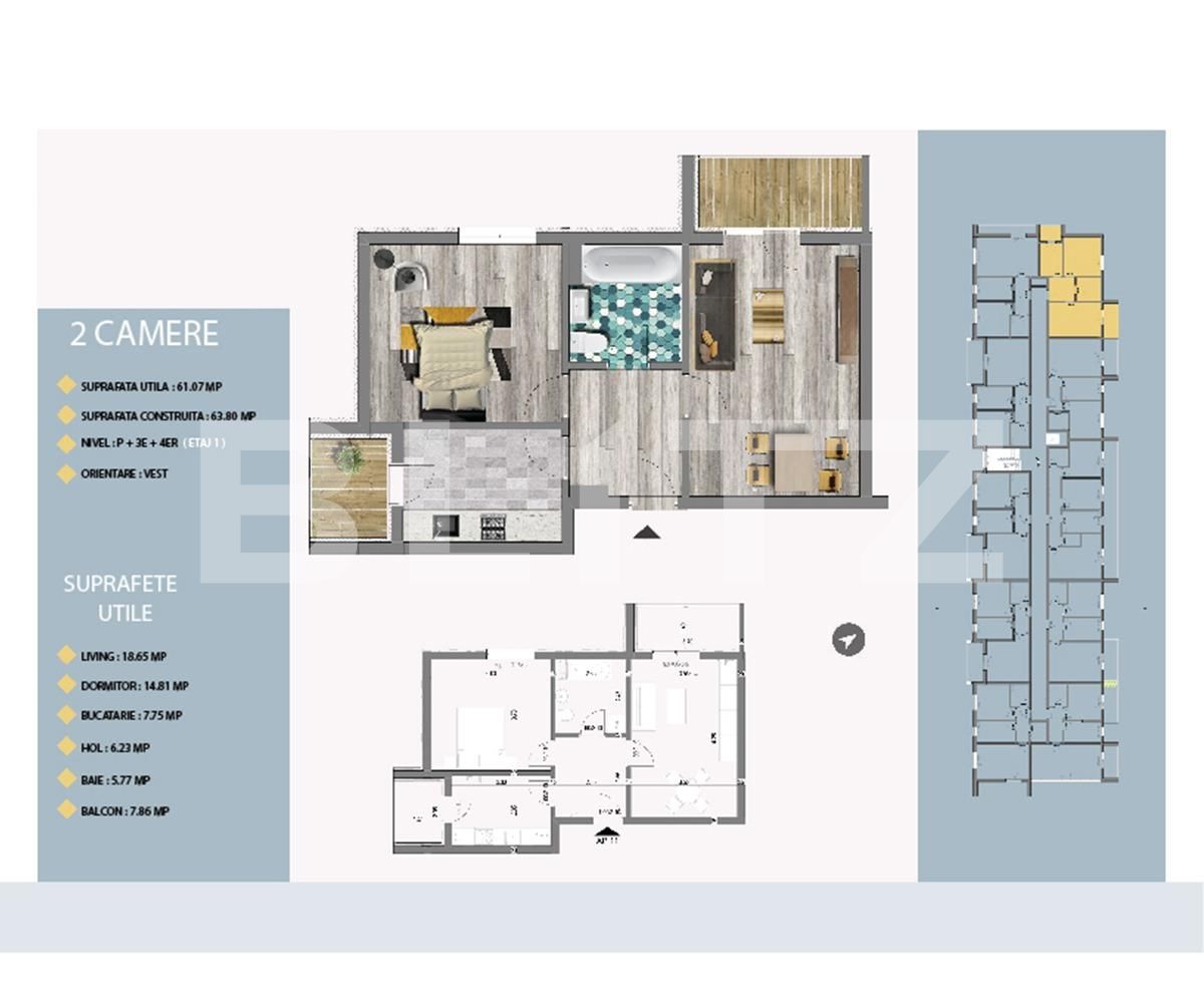 Apartament de vânzare 2 camere Est - 66463AV | BLITZ București | Poza1