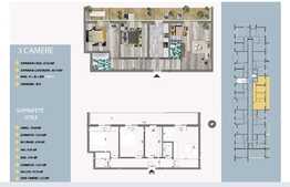 Apartament 3 camere, 87.82 mp utili, balcon 19.53 mp, etaj 1!