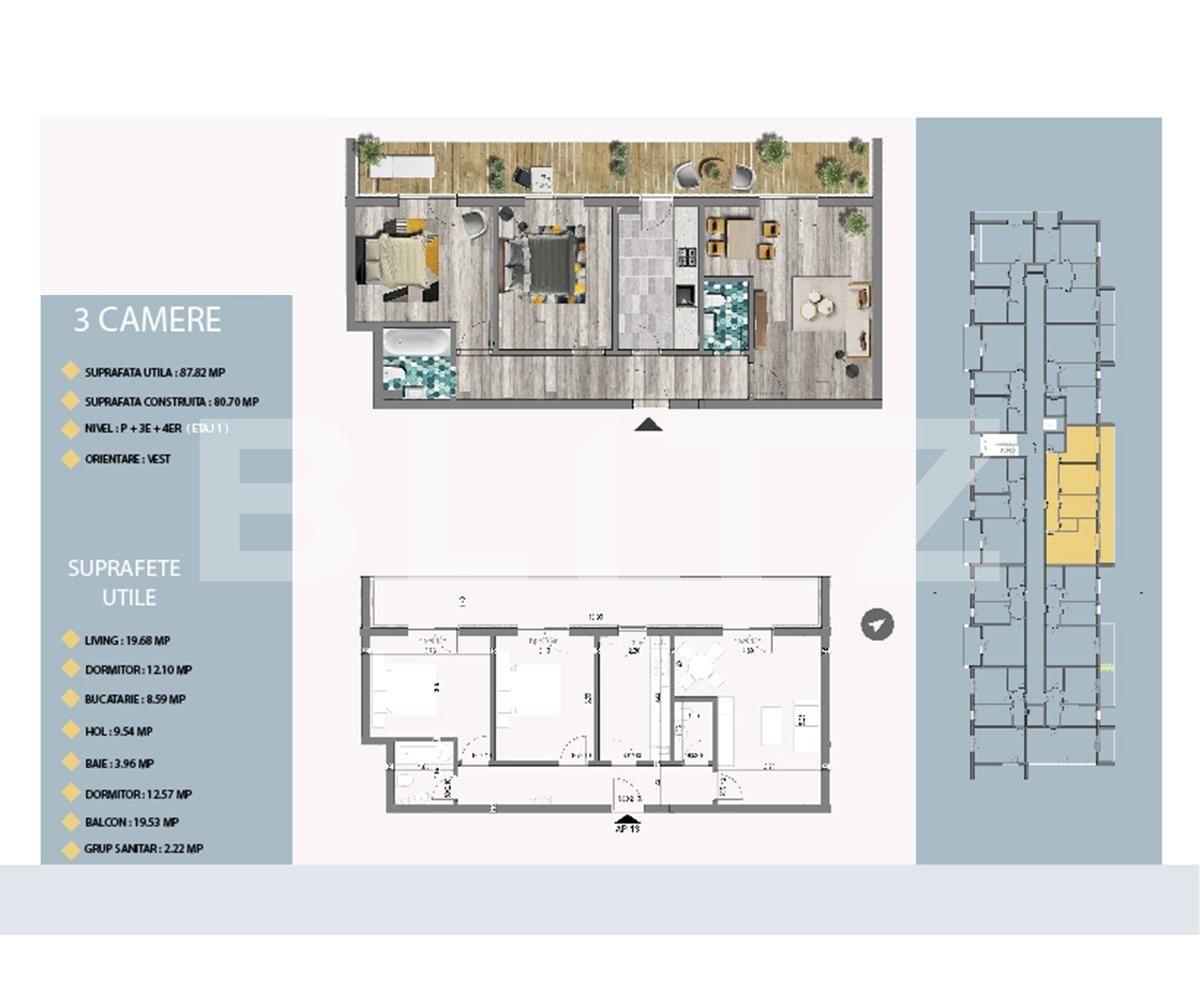 Apartament de vânzare 3 camere Est - 66473AV | BLITZ București | Poza2