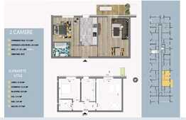 Apartament de 2 camere, 57.12 mp, balcon 5.77 mp!