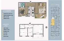 Apartament de 2 camere, 56.87 mp utili, balcon 6.90 mp!