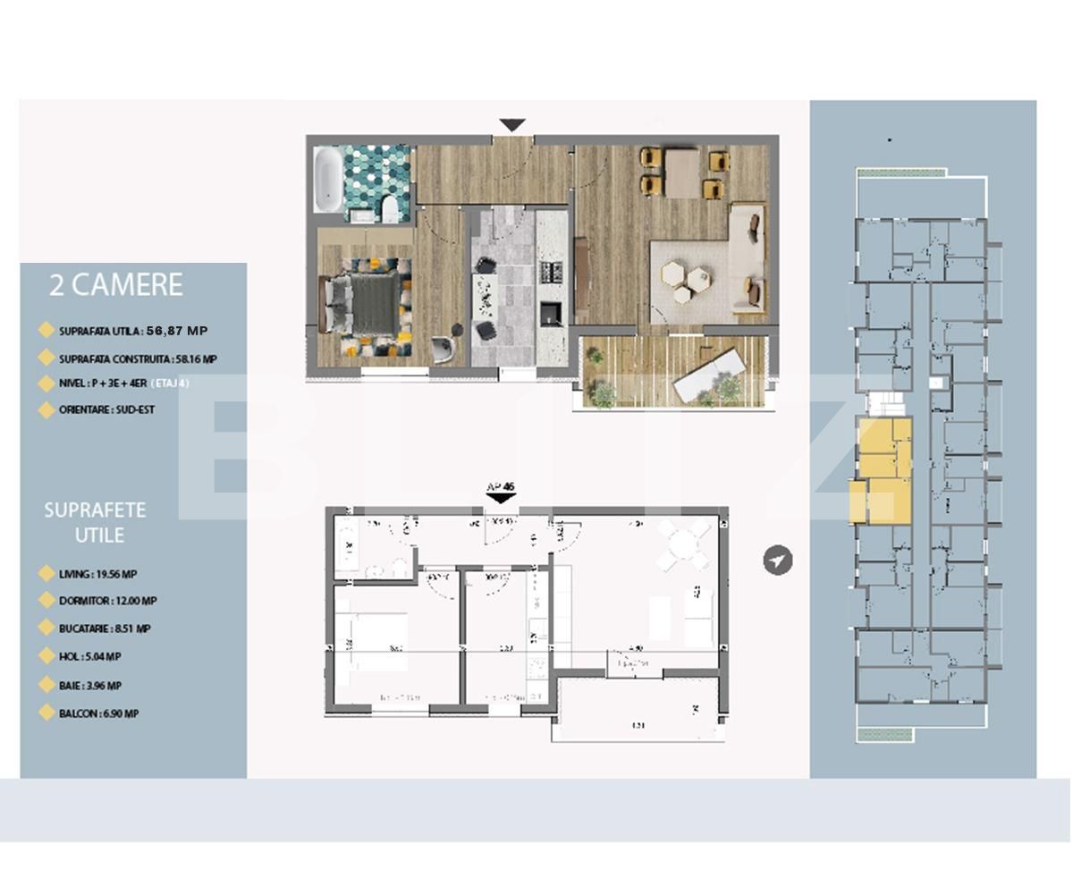 Apartament de vânzare 2 camere Est - 66491AV | BLITZ București | Poza1