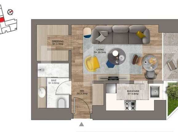 Garsonieră de vânzare Gara de Nord - 66536AV | BLITZ București | Poza2