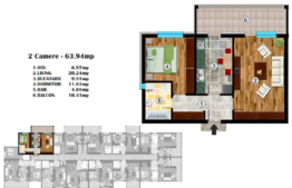 Apartament 2 camere, 64 mp, imobil nou, zona Metalurgiei 
