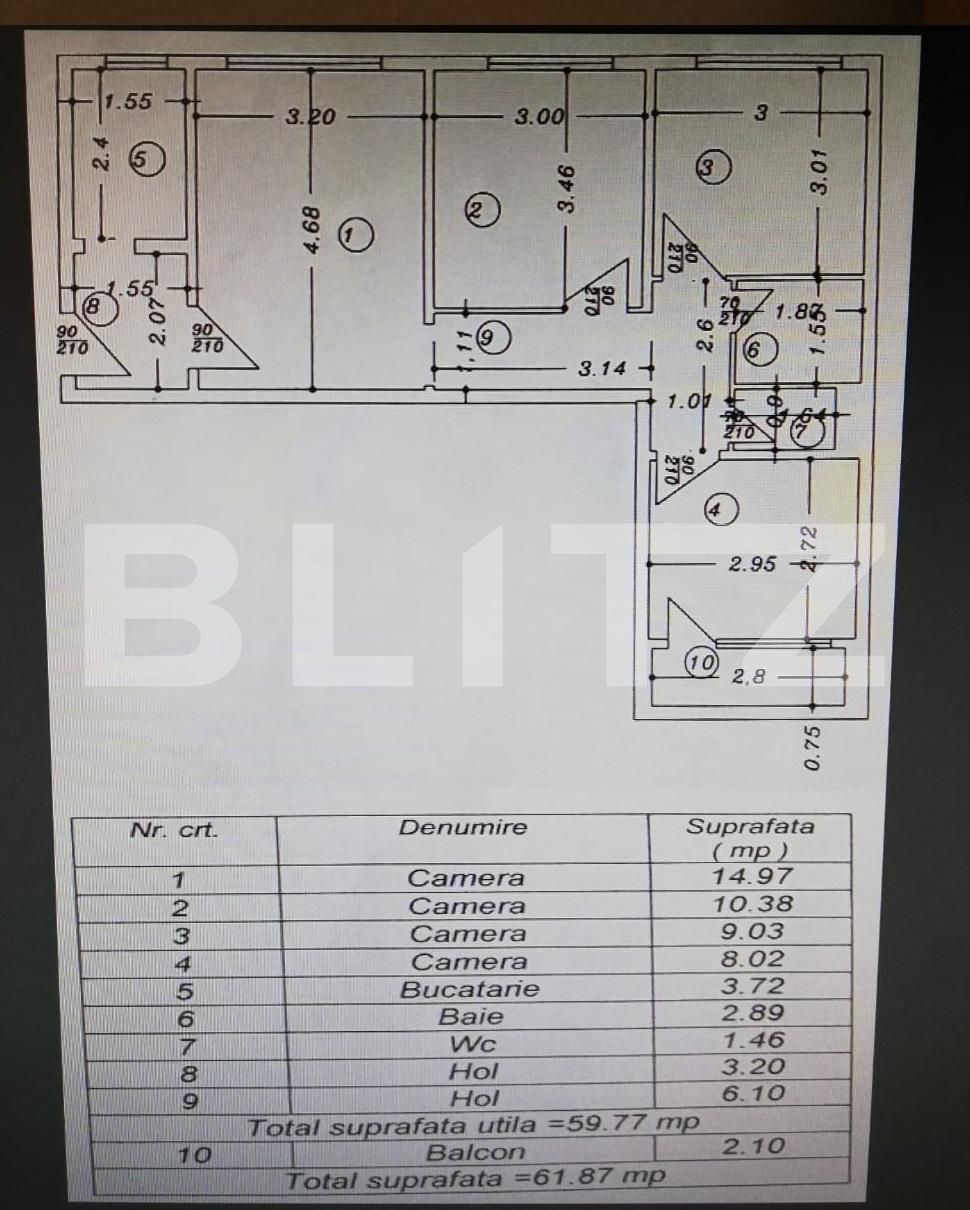 Apartament cochet de 4 camere, 62 mp, zona foarte buna Cetatea Histria/Drumul Taberei