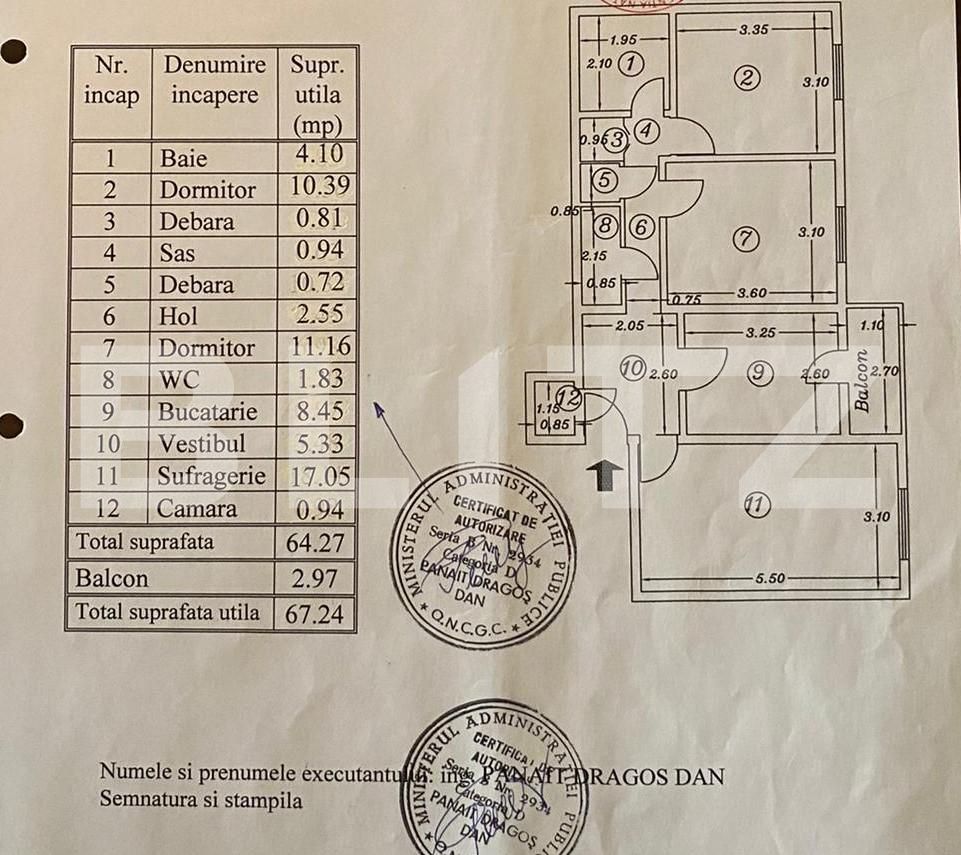 Apartament de 3 camere, 64.27 mp, recent renovat, zona Vitan!