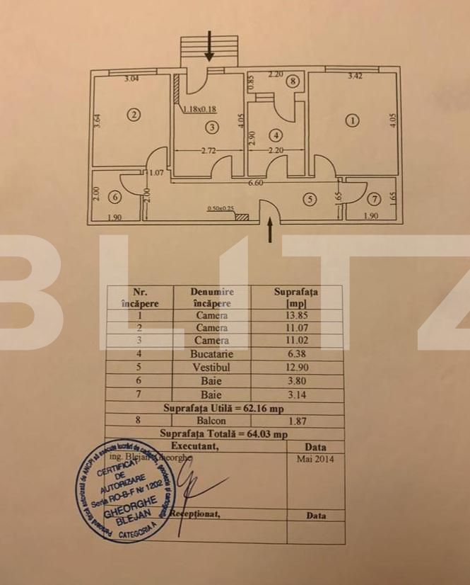 Apartament de 3 camere, 65 mp, in complex rezidențial! 5 minute distanță metrou Berceni