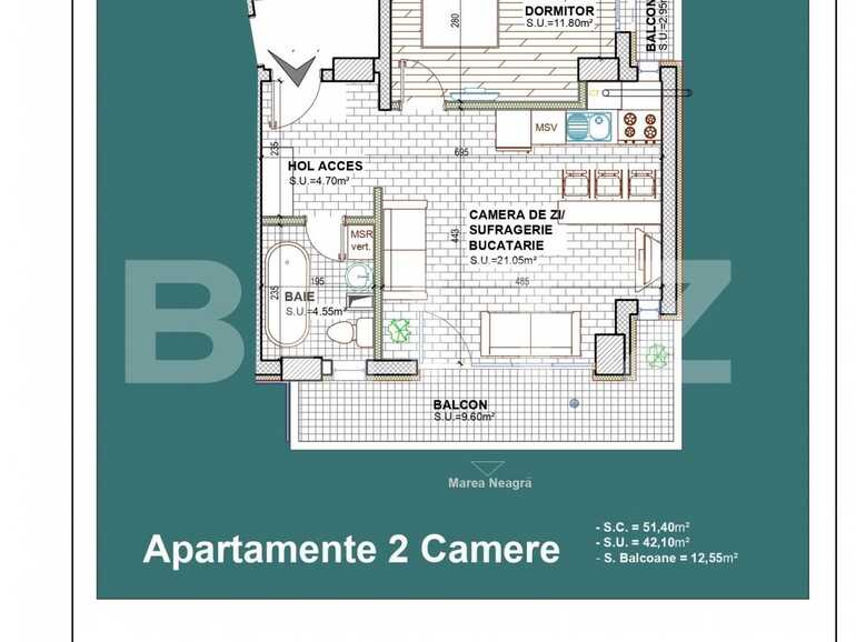 Apartament de vânzare 2 camere Est - 67742AV | BLITZ București | Poza1