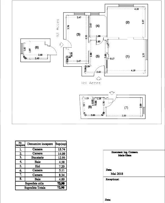Apartament de 4 camere, 73 mp! Pretabil investitie sau spatiu comercial! Zona Piata Victoriei!