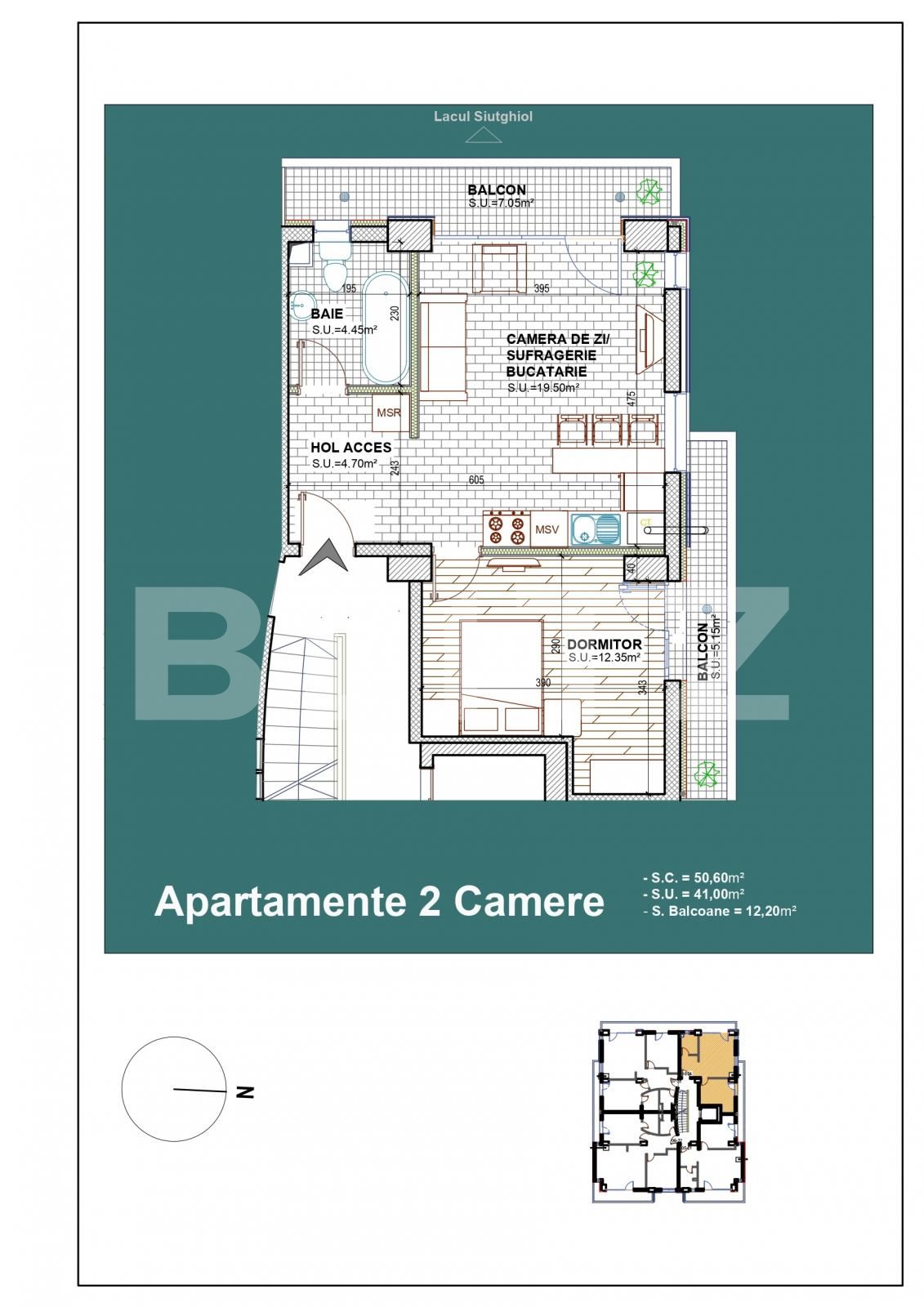 Apartament de 2 camere, 41 mp, in statiunea Mamaia! Vedere la lac!