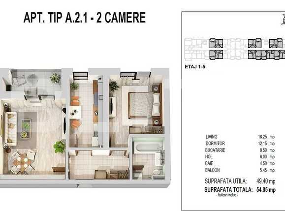 Apartament de vânzare 2 camere Militari - 68290AV | BLITZ București | Poza1