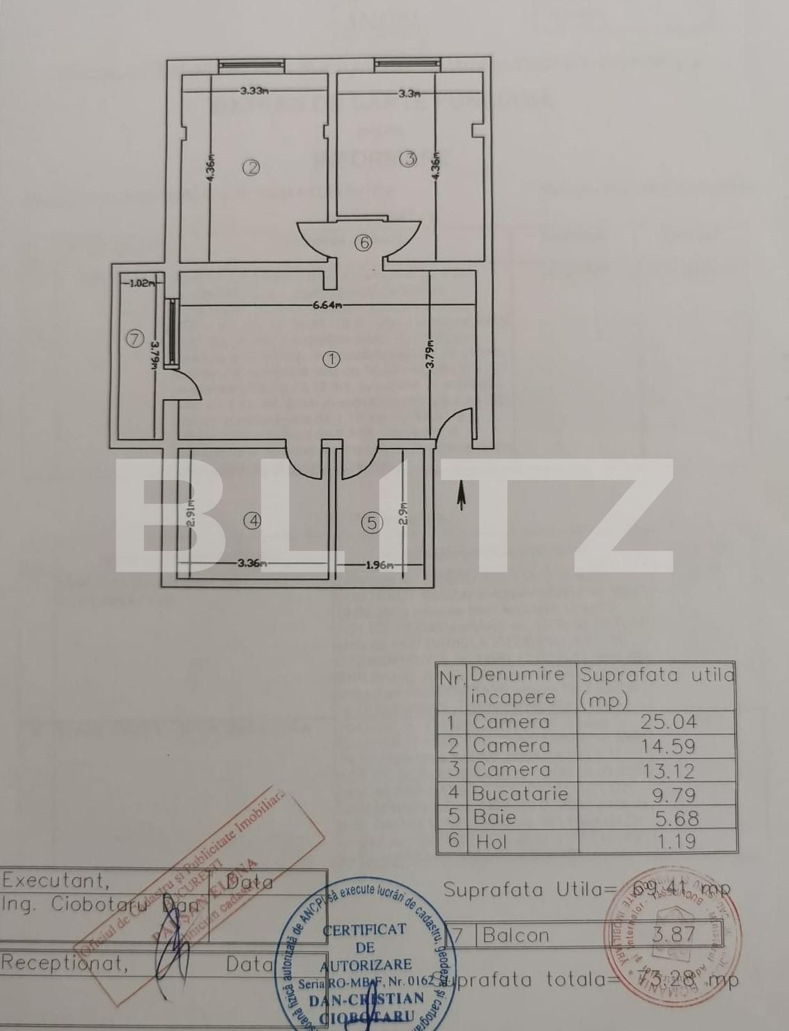 Apartament 3 camere, 73 mp, 6 minute metrou Dimitrie Leonida!