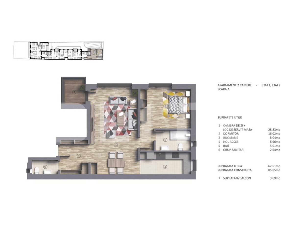 Apartament de vânzare 2 camere Stefan cel Mare - 68316AV | BLITZ București | Poza2