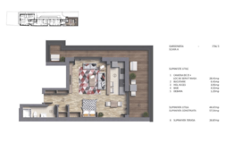 Garsoniera, 44.47 mp, terasa 26.87 mp, zona Polona