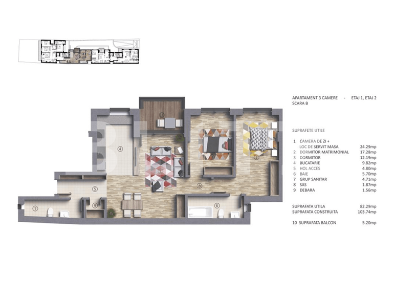 Apartament de vânzare 3 camere Stefan cel Mare - 68325AV | BLITZ București | Poza1