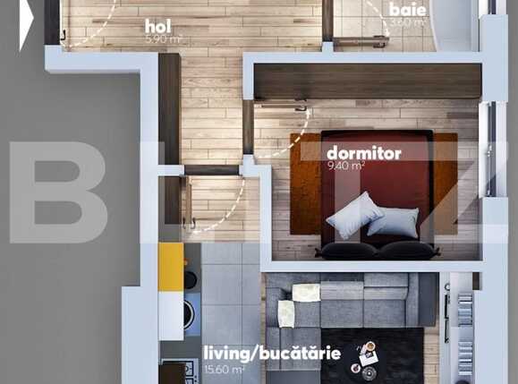 Garsonieră de vânzare Berceni - 68546AV | BLITZ București | Poza1