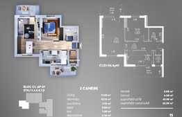 Apartament 2 camere, balcon, 59 mp, metrou Aparatorii Patriei