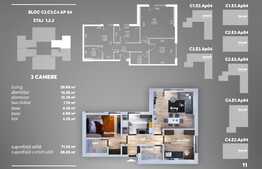 Apartament 3 camere, balcon, 86 mp, ansamblu smart, Berceni