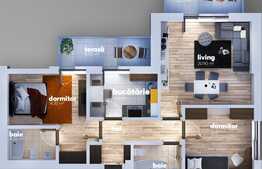 Apartament 3 camere, balcon, 86 mp, ansamblu smart, Berceni