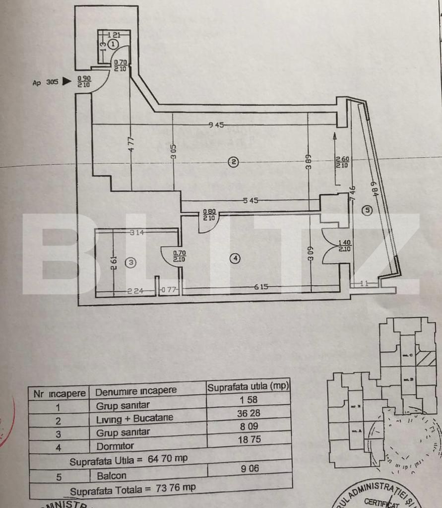 Apartament de 2 camere, 65 mp, zona Iancu Nicolae!