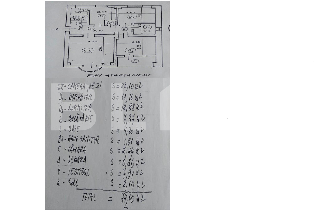 Apartament 3 camere, 74 mp, etaj intermediar, zona Decebal 