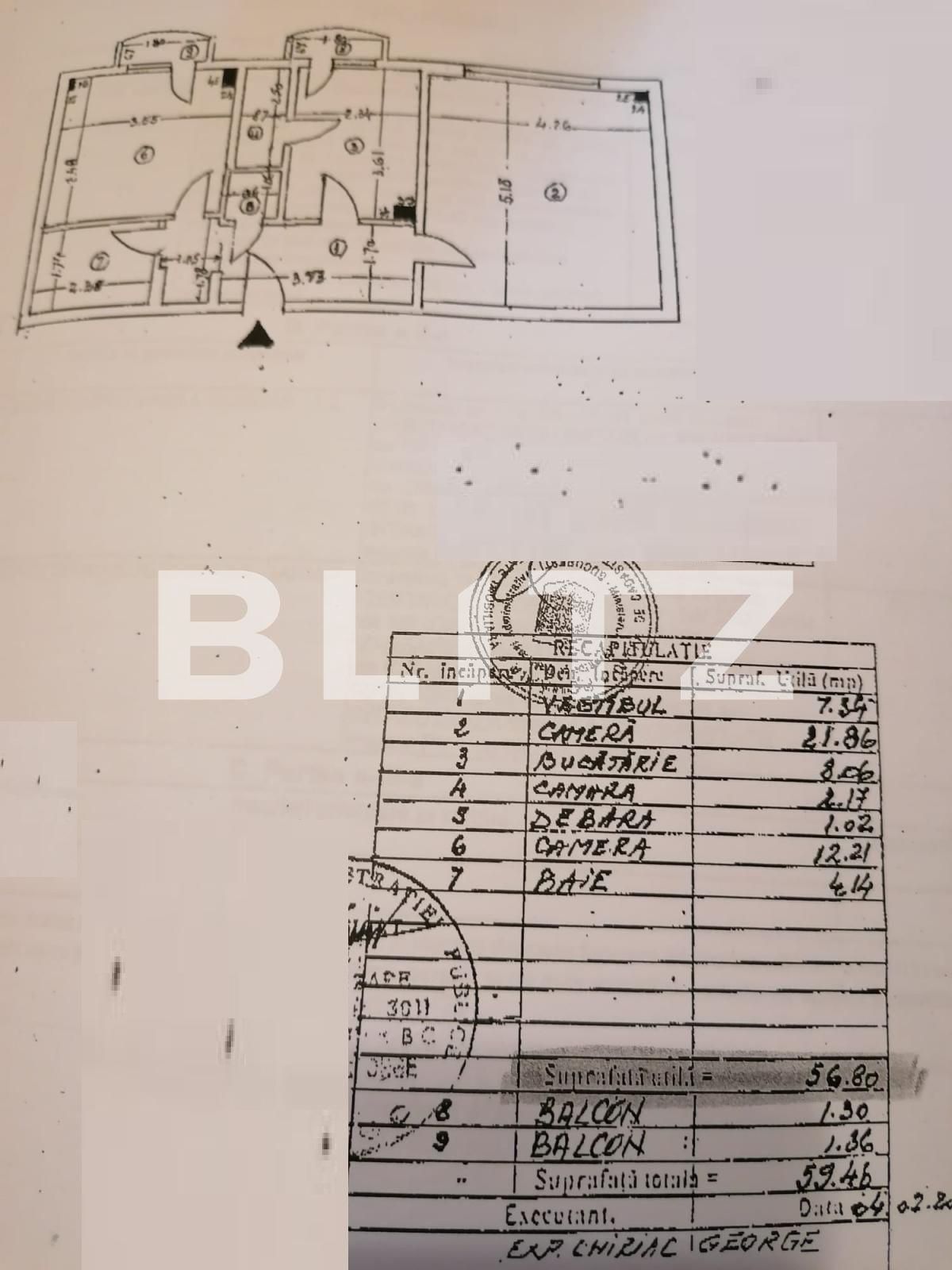 Apartament 2 camere, 58 mp, zona Piata Muncii