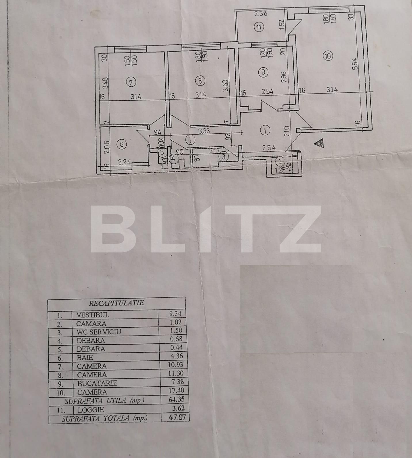 Apartament 3 camere decomandat, 68 mp, metrou Obor