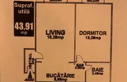 Apartament 2 camere, 44 mp, etaj intermediar, zona Magheru