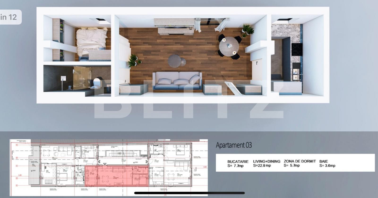 Garsonieră de vânzare Bucurestii Noi - 72176AV | BLITZ București | Poza1