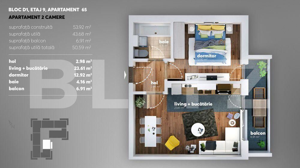 Apartament 2 camere, decomandat, bloc nou, zona Metalurgiei