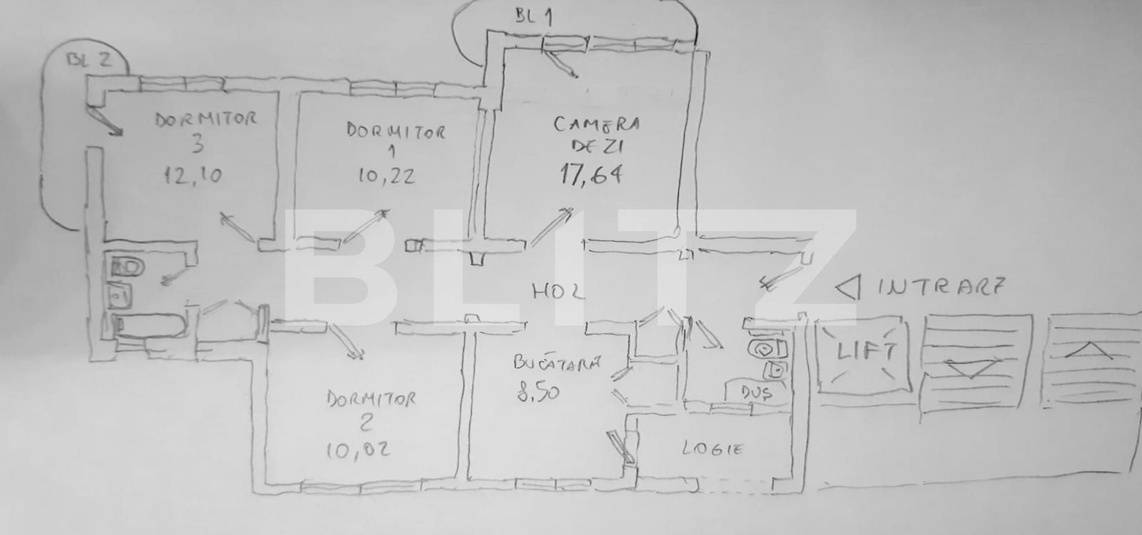Apartament de 4 camere, 80 mp, pret exceptional, zona Centrala!