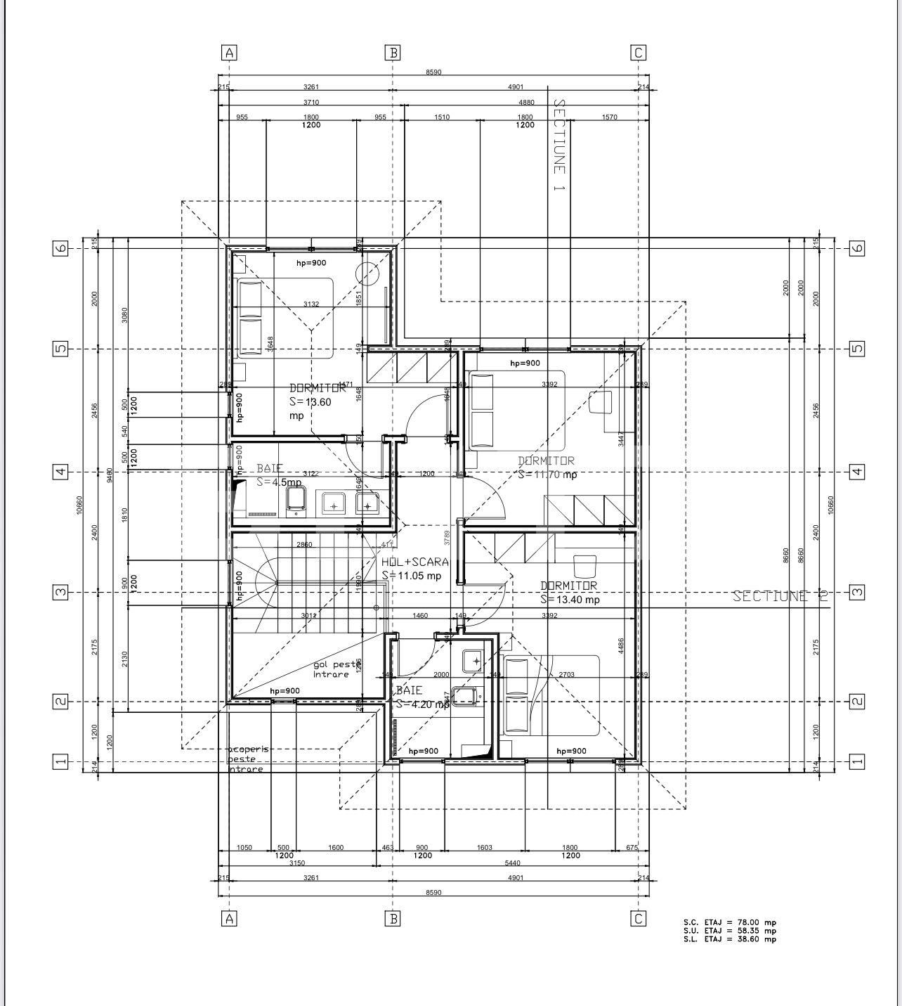 Vila indivduala, 116 mp, curte de 200 mp, Tunari