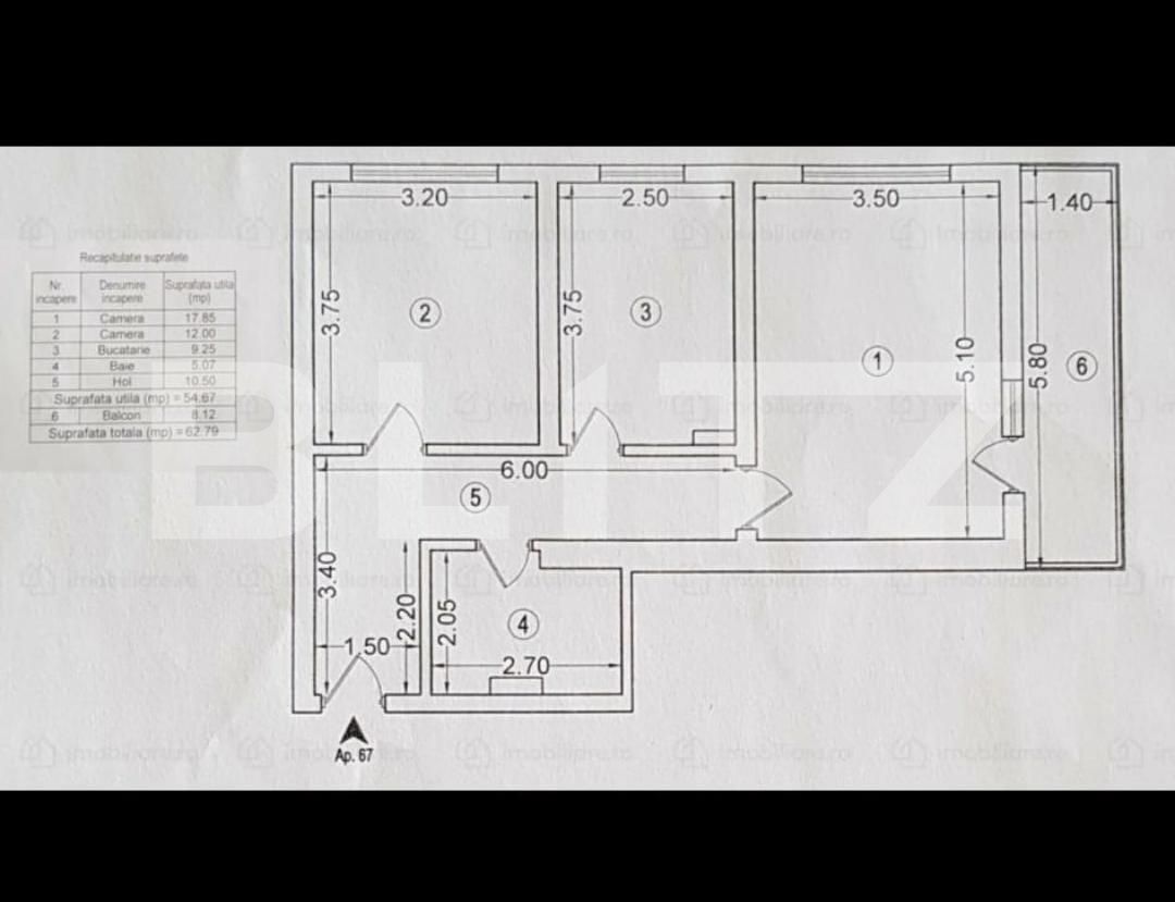 Apartament de 2 camere, 54 mp, vedere panoramica, Grozavesti!