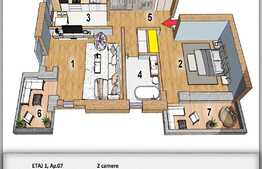 Apartament cu 2 camere, 58 mp, zona Ghencea