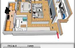 Apartament cu 2 camere, 53 mp, zona Ghencea