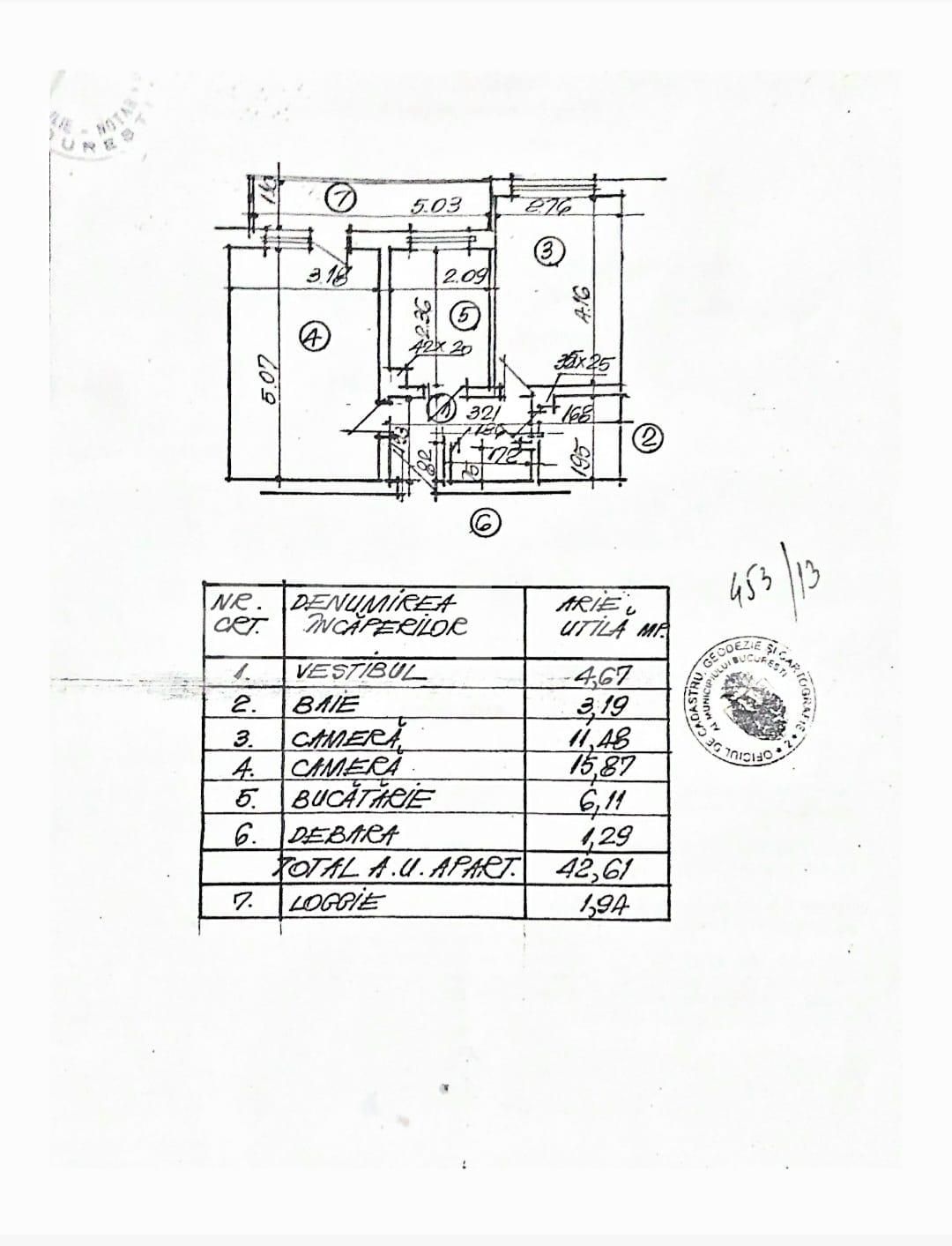 Apartament 2 camere, 43 mp, decomandat, zona Piata Muncii