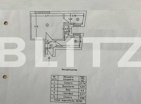 Garsonieră de vânzare Ultracentral - 77875AV | BLITZ București | Poza5