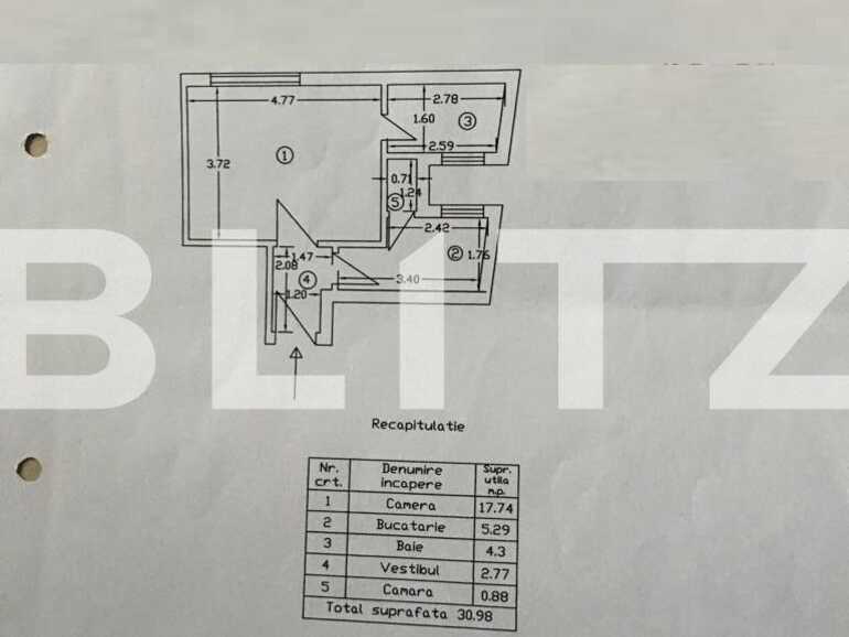 Garsonieră de vânzare Ultracentral - 77875AV | BLITZ București | Poza1